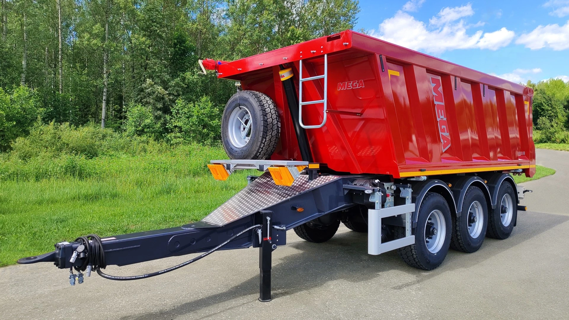 Прицеп самосвал с центральным расположением осей (цро) MEGA (перед 45)