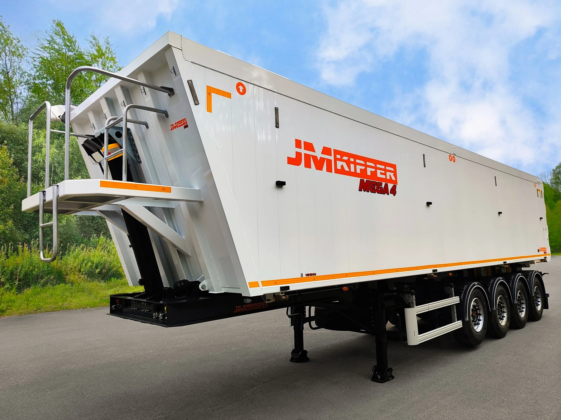 Четырехосный самосвальный алюминиевый полуприцеп JM Kipper MEGA 4 (перед 45)