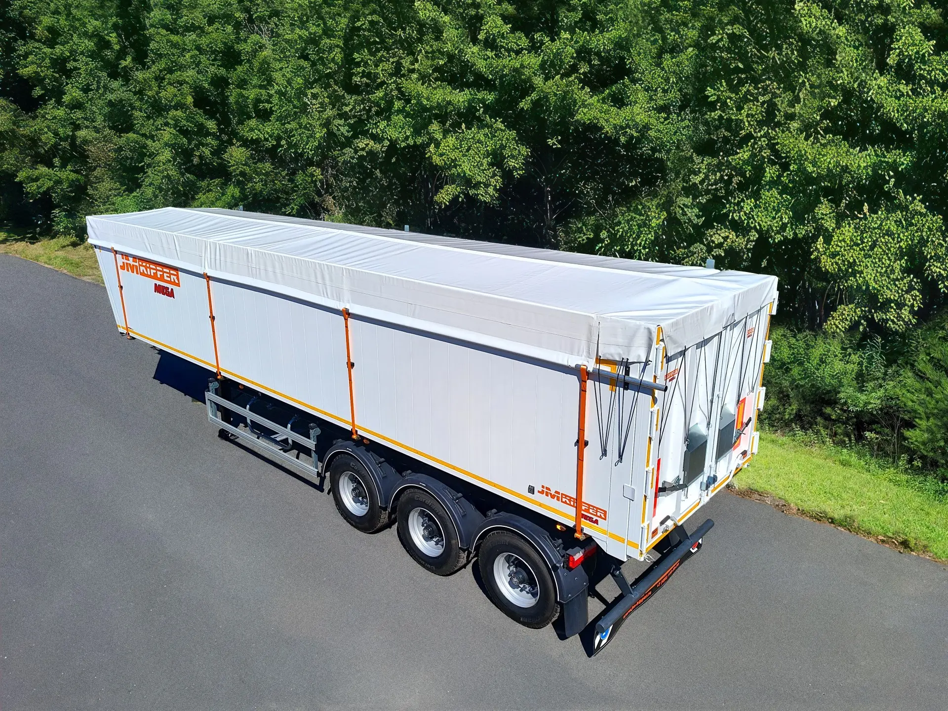 Самосвальный алюминиевый полуприцеп JM Kipper MEGA 3 (затентованный)